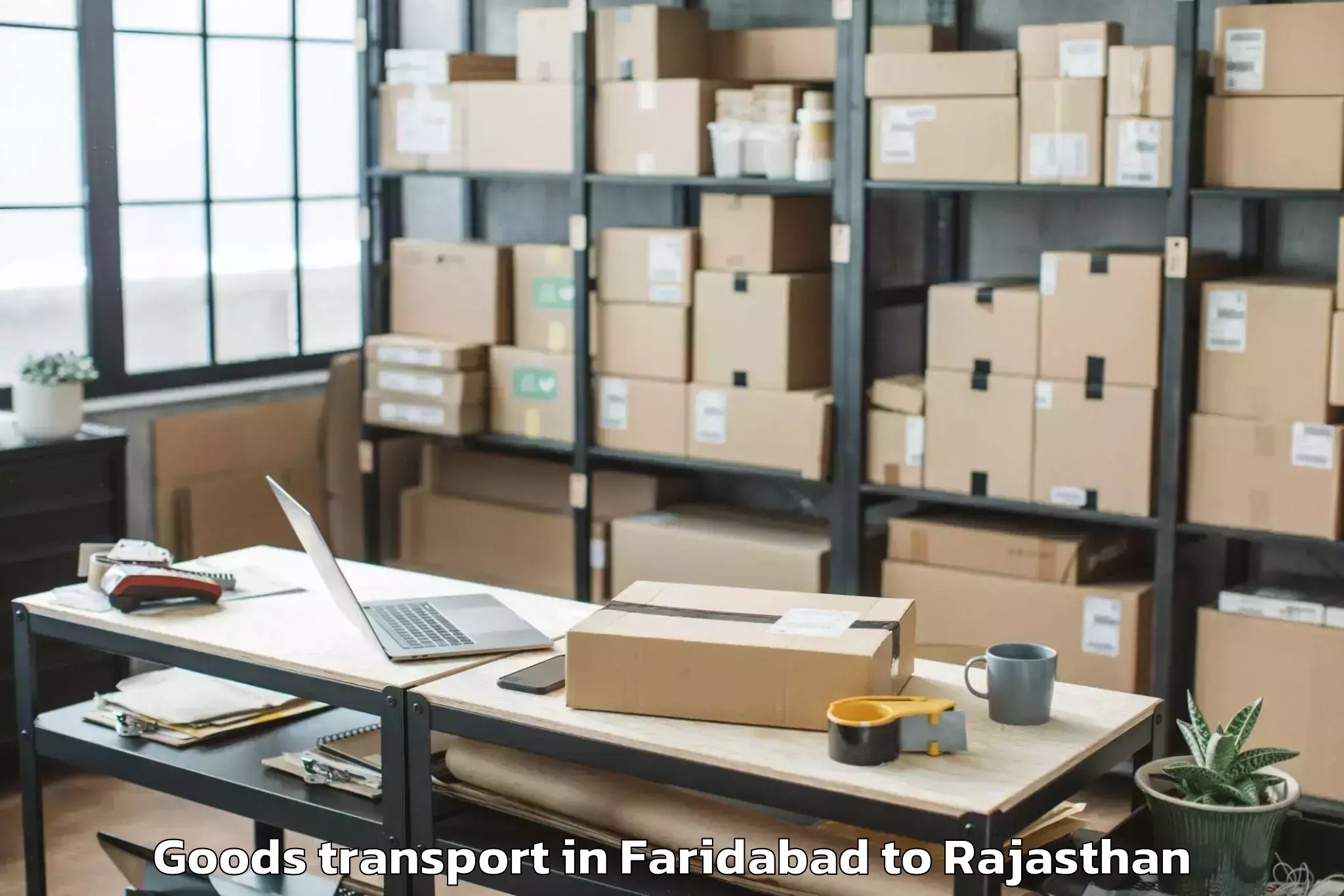 Book Faridabad to Jojawar Goods Transport Online